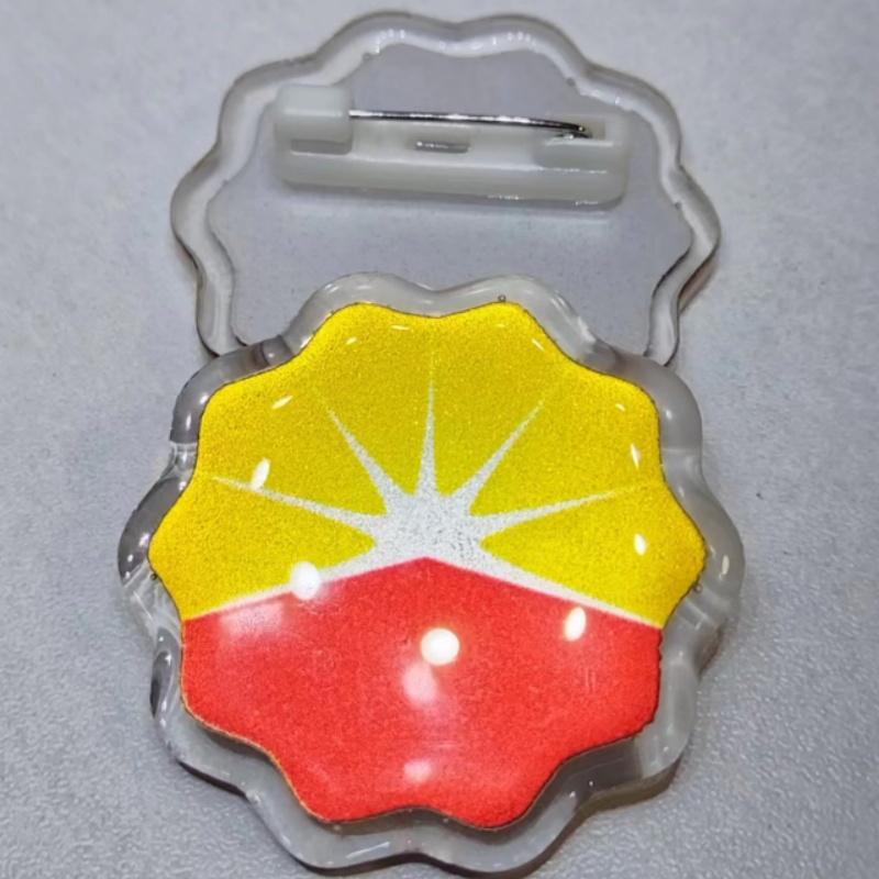 中国石油胸牌企业标志司徽亚克力水晶滴塑定做中国石油宝石花徽章